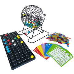 Yuanhe jumbo bingo cage in black finish ready for large-group games.