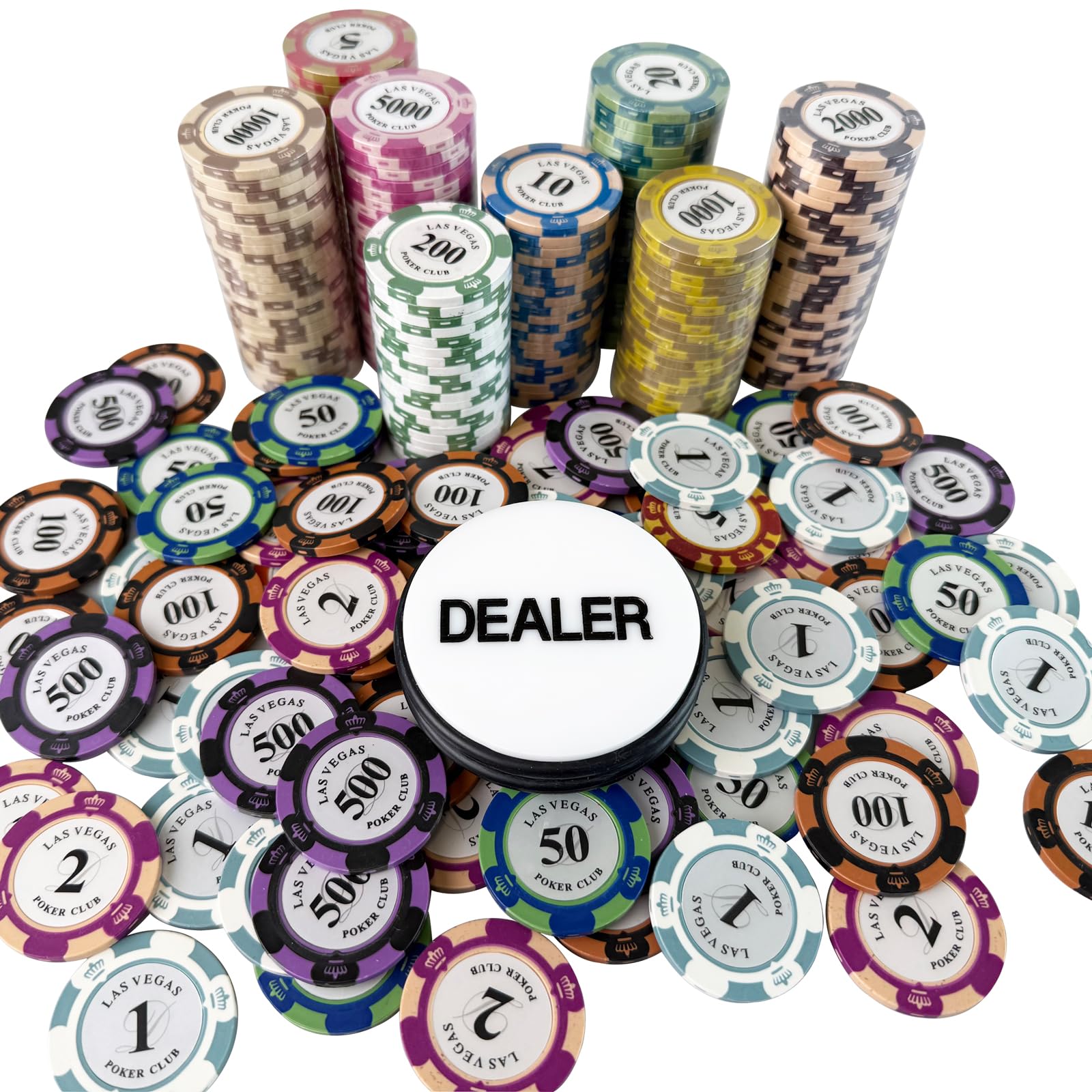 Yuanhe poker night dealer button, durable acrylic with bumper rings.