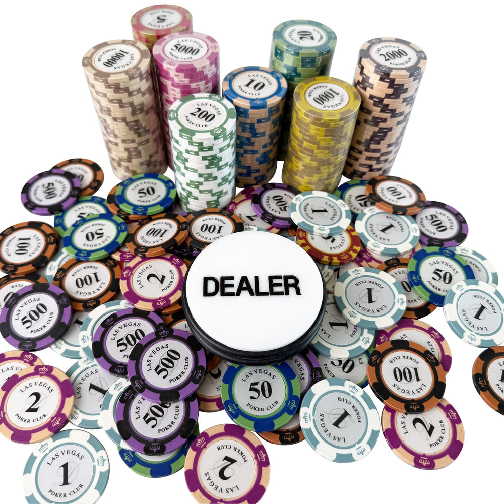 Yuanhe poker night dealer button, durable acrylic with bumper rings.
