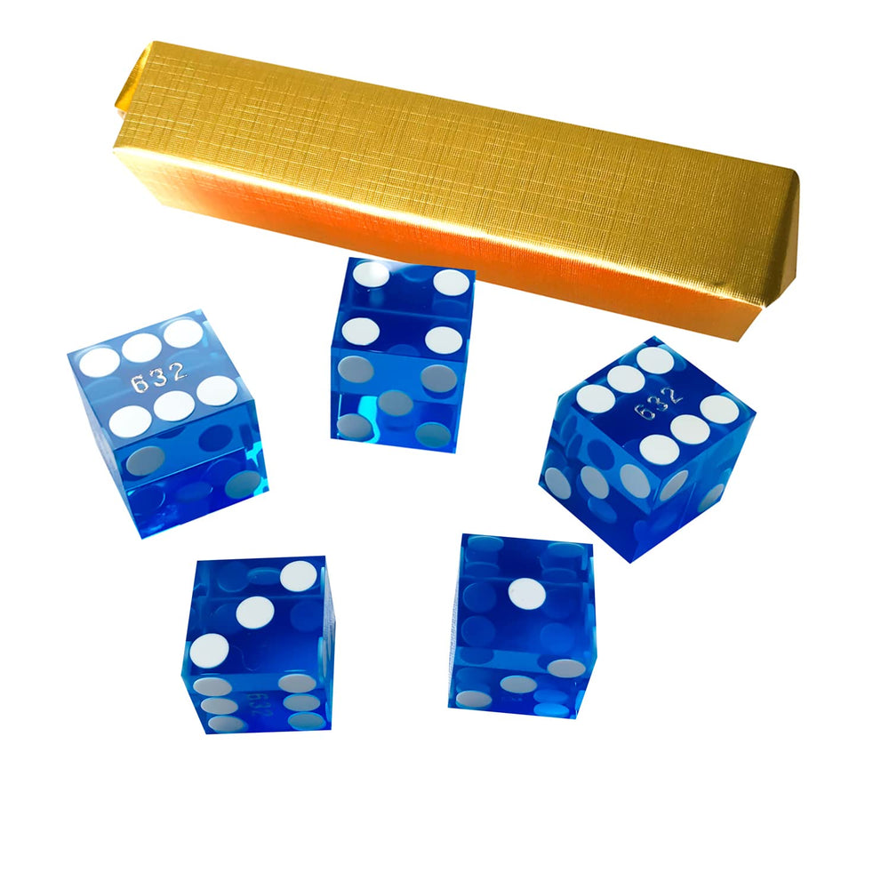 Yuanhe 19 mm blue dice with razor edges for crisp rolls
