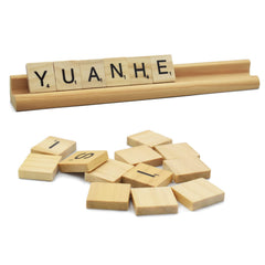 Yuanhe Scrabble tile holders with natural wood finish enhance craft spaces