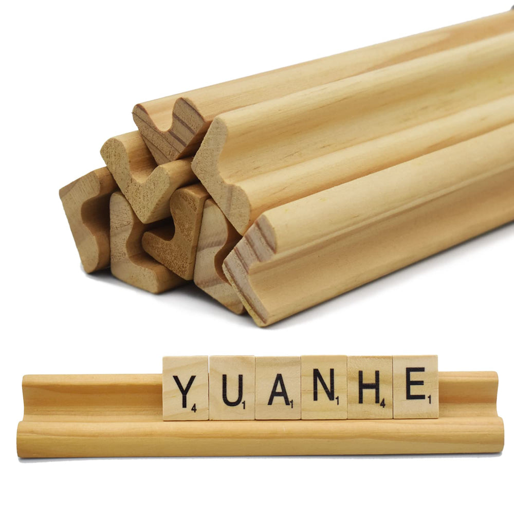 Yuanhe Scrabble tile holders wooden rack eight-pack for organized gameplay