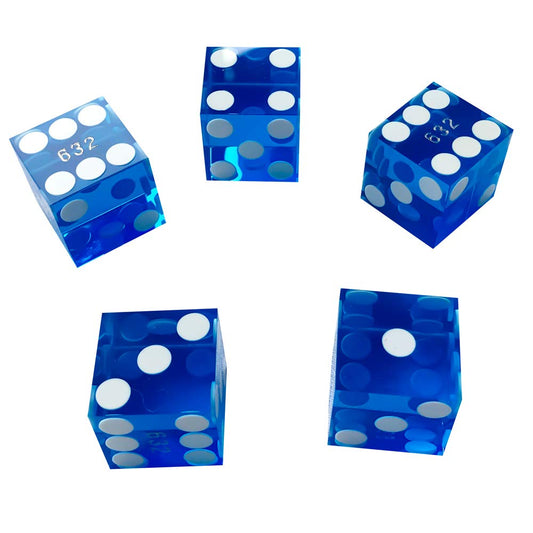 Yuanhe serialized five dice set in blue for tamper resistance