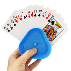 Yuanhe triangle card holder with center button enables quick hands-free access.