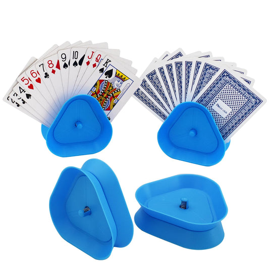 Yuanhe triangle card holder tray in blue for hands-free card access.