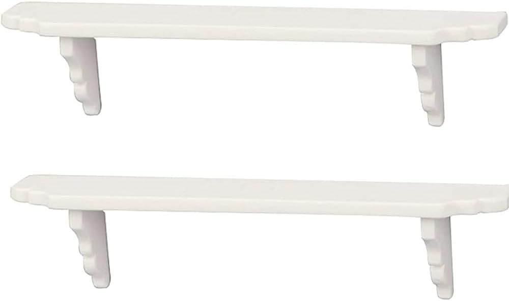 YuanHolumid white dollhouse wall shelf set for compact display in 1:12 scale.