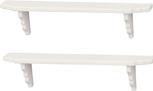 YuanHolumid white dollhouse wall shelf set for compact display in 1:12 scale.