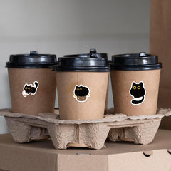 Yuanqichuanglian black cat stickers in a reusable pouch for easy storage