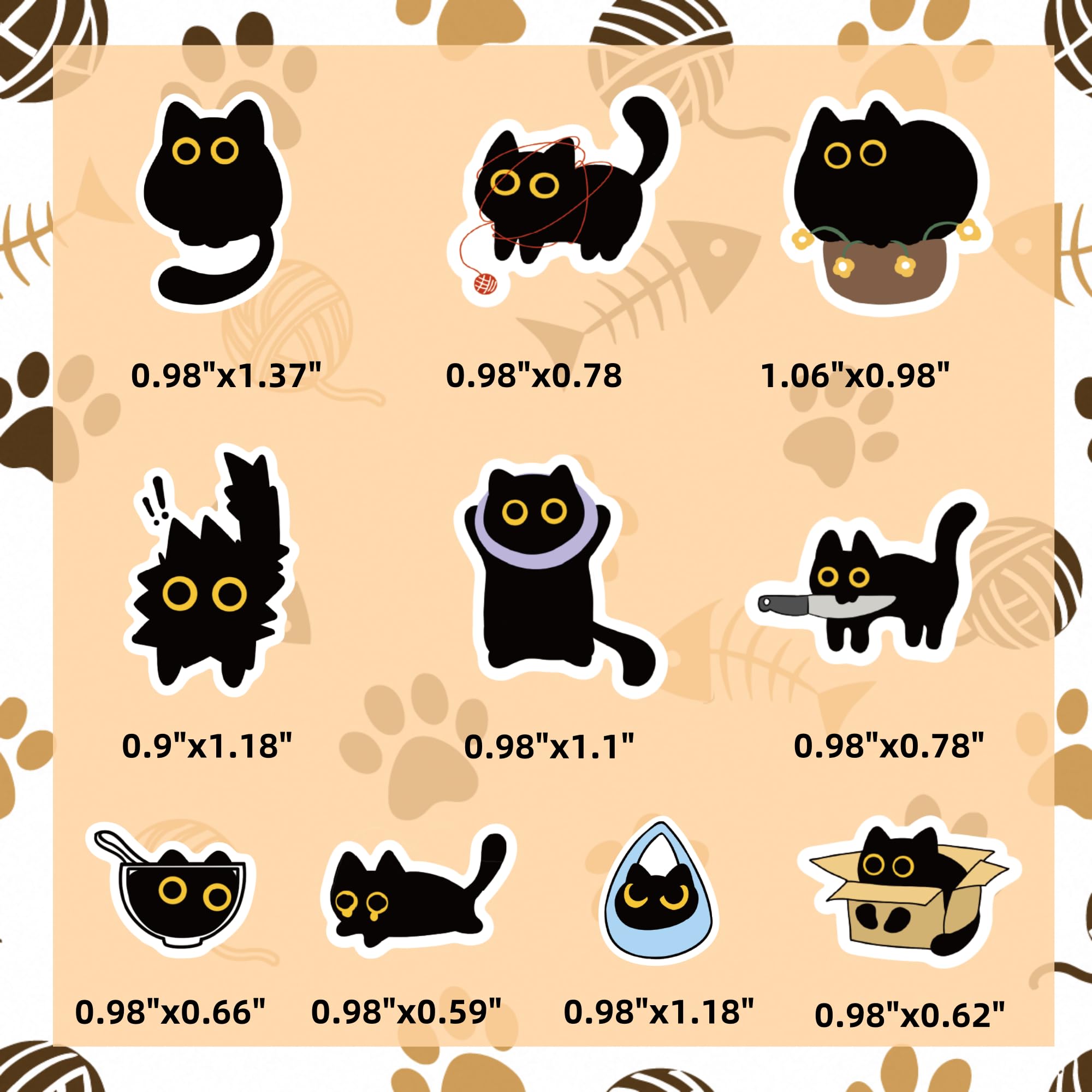 Yuanqichuanglian black cat stickers on a water bottle add personality and daily joy