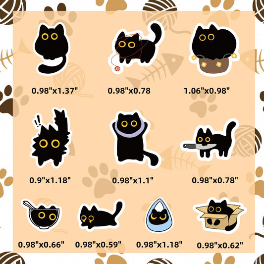 Yuanqichuanglian black cat stickers on a water bottle add personality and daily joy