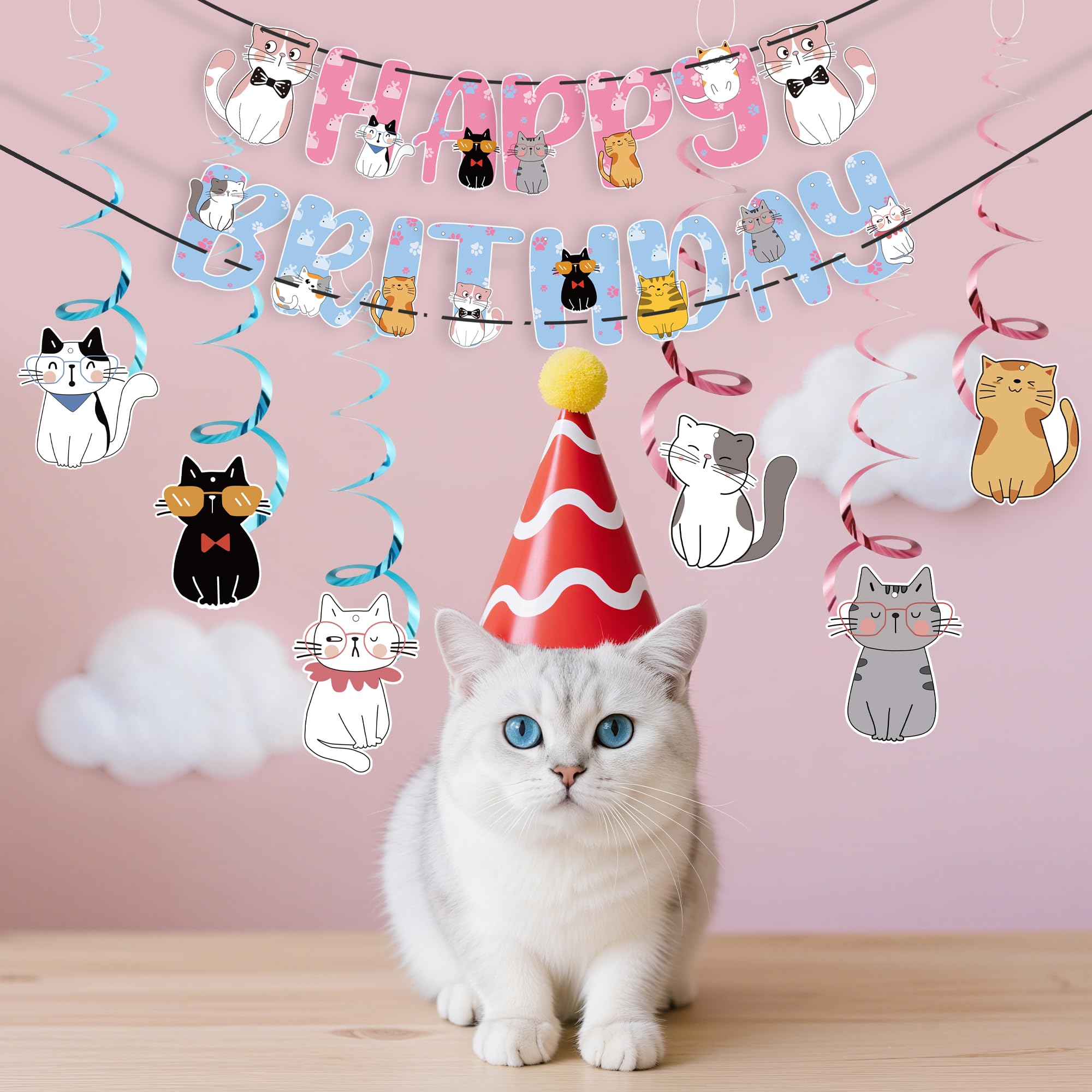 Yuanqichuanglian cat cupcake toppers simplify dessert labeling
