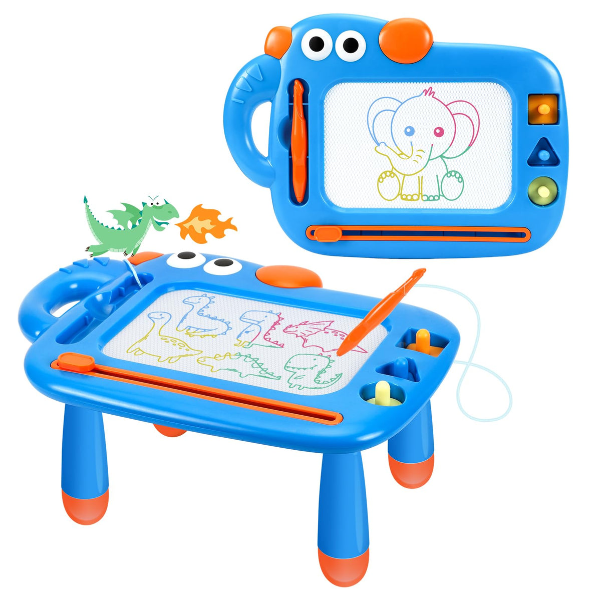 YUBALEER magnetic drawing board front view for toddlers with screen-free play
