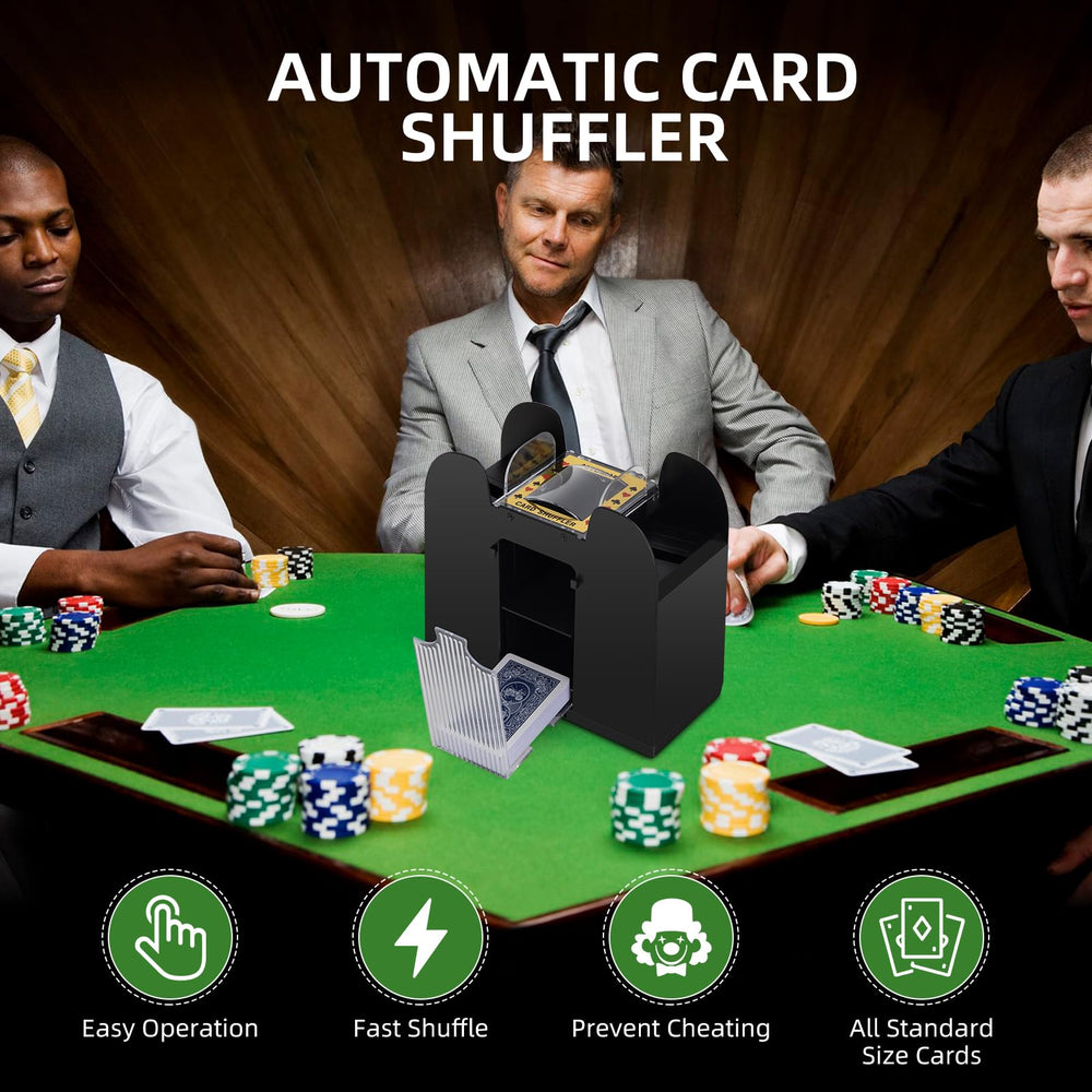 YUCEEN shuffler battery compartment highlights battery-powered portability.