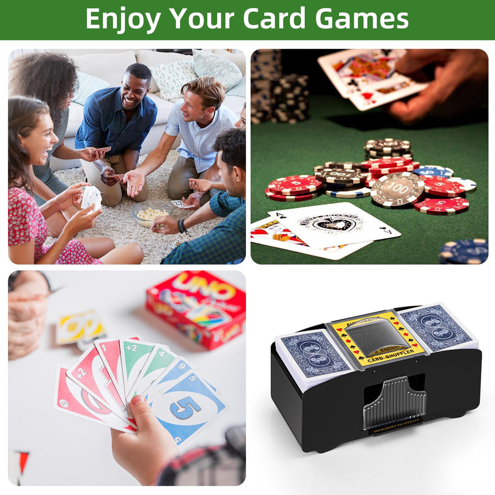 YUCEEN shuffler in-use during poker for efficient rounds
