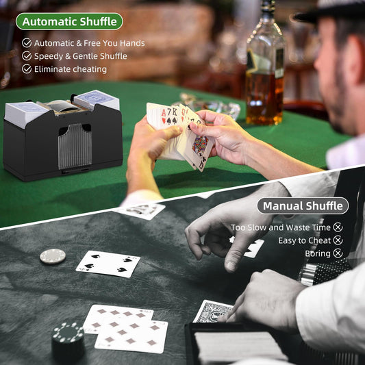 YUCEEN shuffler tray in action during a fast, clean shuffle