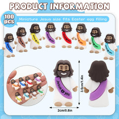 YuDanae 100-piece mini Jesus figurines pack for party favors and gifts