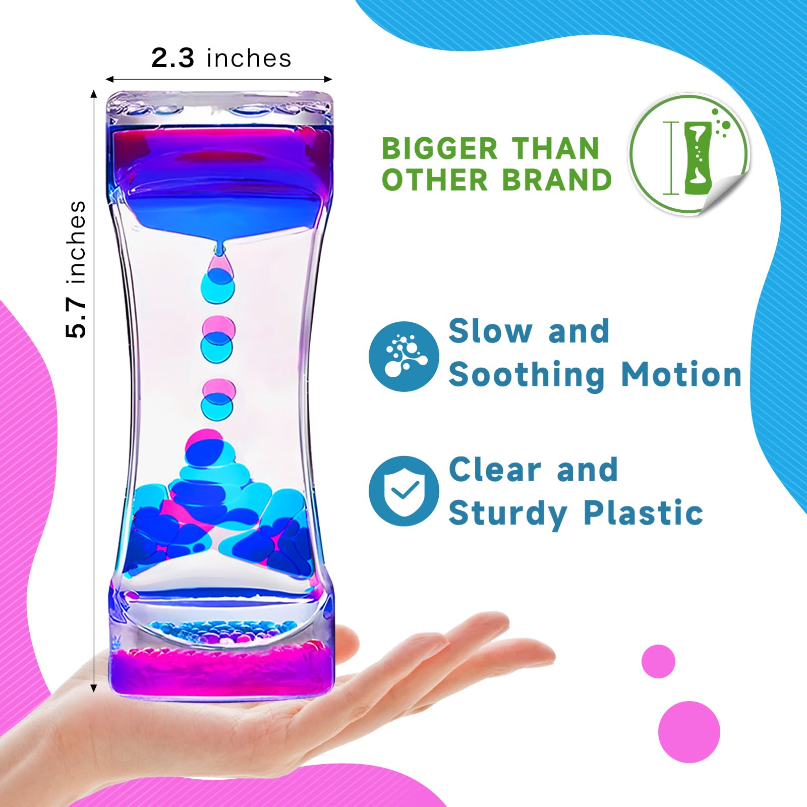 YUE MOTION bubbler shows color-flow liquids for soothing visual stimulation.