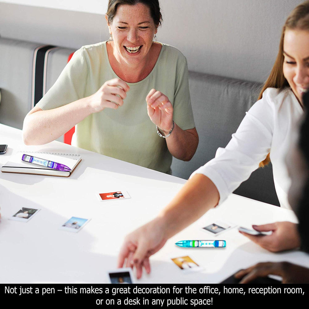 Orange lava pen swirl sparks playful learning and concentration.