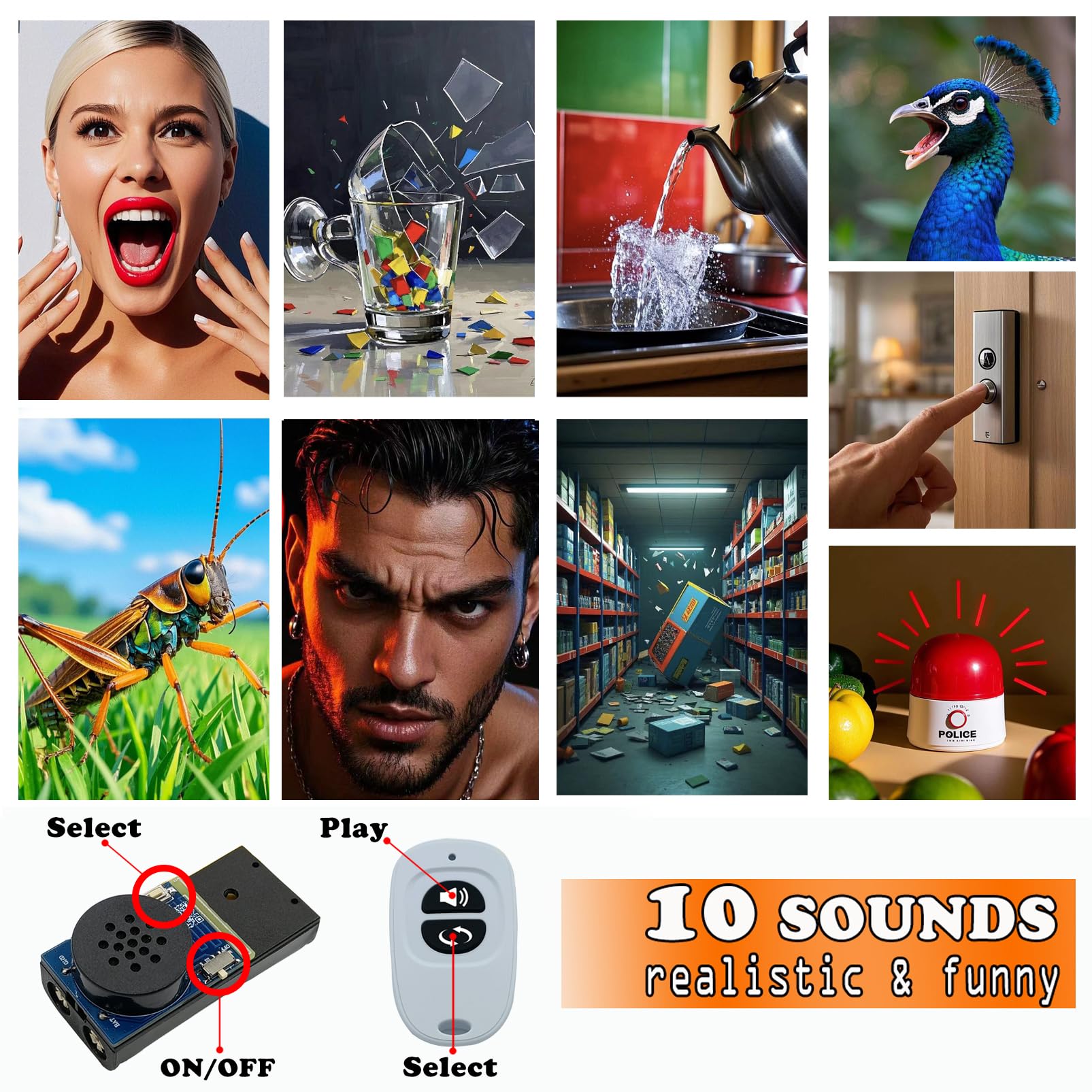 YueFeiAud compact prank gadget ideal for on-the-go mischief.