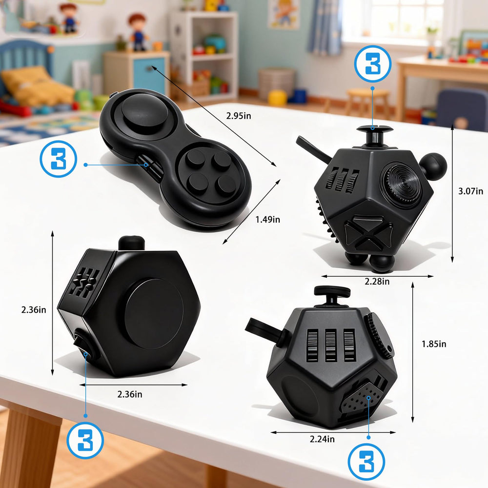 YUFENGBY fidget cube with soft silicone edges for comfortable handling.