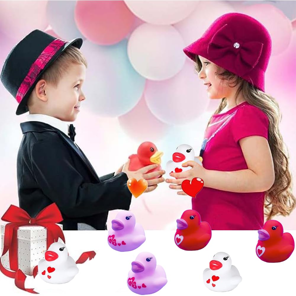 yuferfeila heart-pattern bath ducks safe for kids to play