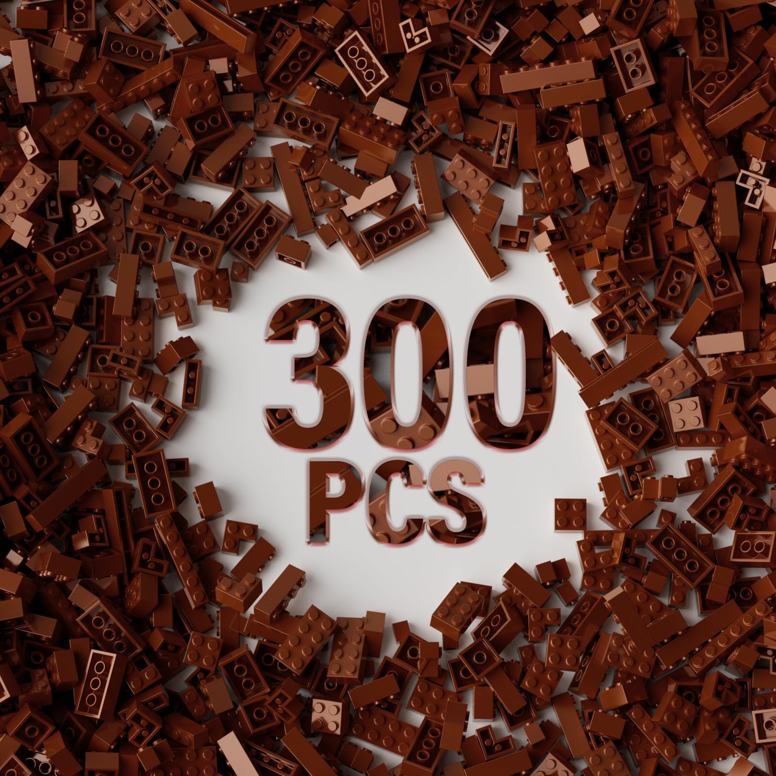 YUJHITP 300-piece brown bricks bulk pack for creative building projects