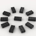 YUJHITP black 2x4 brick for LEGO-compatible builds and bulk play.