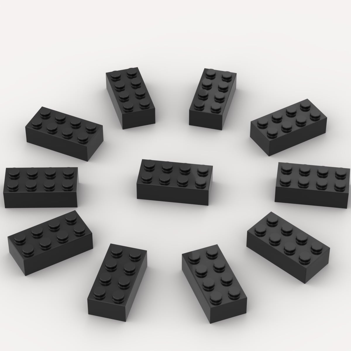 YUJHITP black 2x4 brick for LEGO-compatible builds and bulk play.