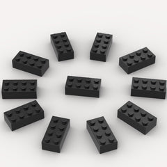 YUJHITP black 2x4 brick for LEGO-compatible builds and bulk play.