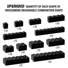 YUJHITP black bricks compatible with LEGO parts for versatile construction.