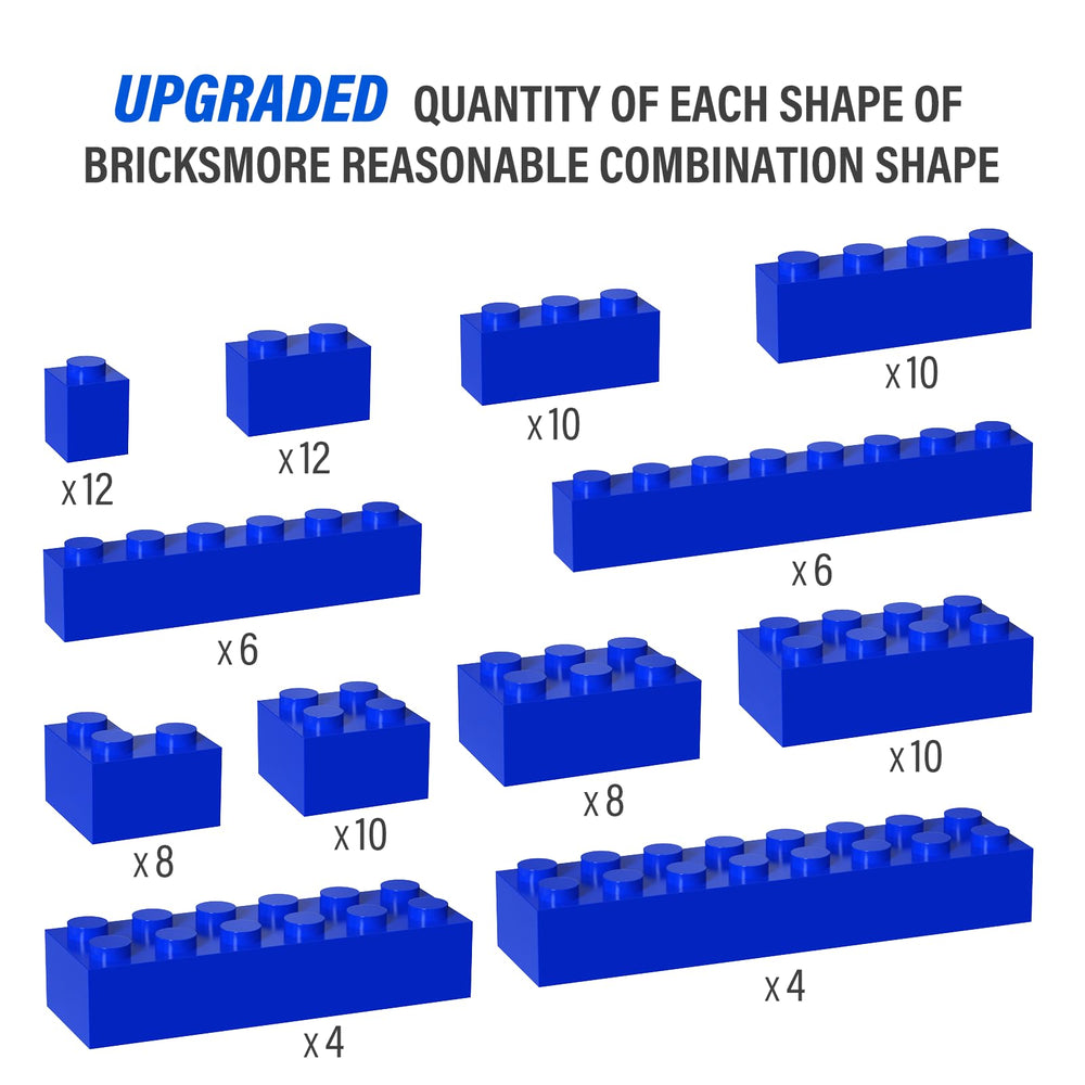 Close-up of YUJHITP blue bricks showing smooth ABS plastic texture