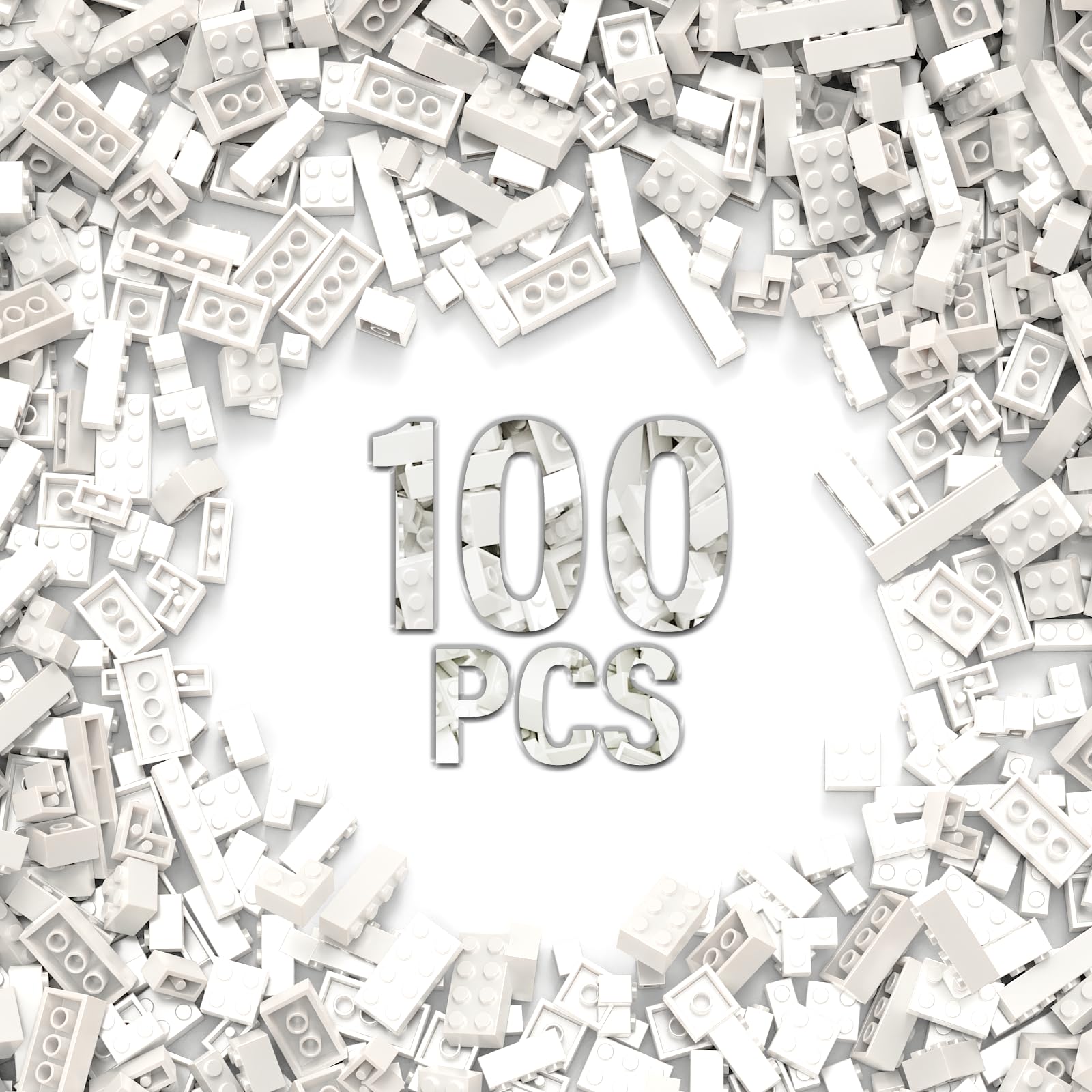 YUJHITP classic white bricks for LEGO compatibility and creative play.