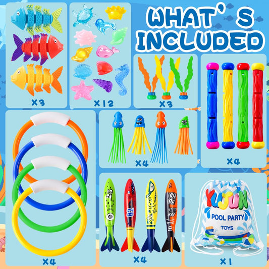 YUJUN pool diving sticks for underwater retrieval and skill-building