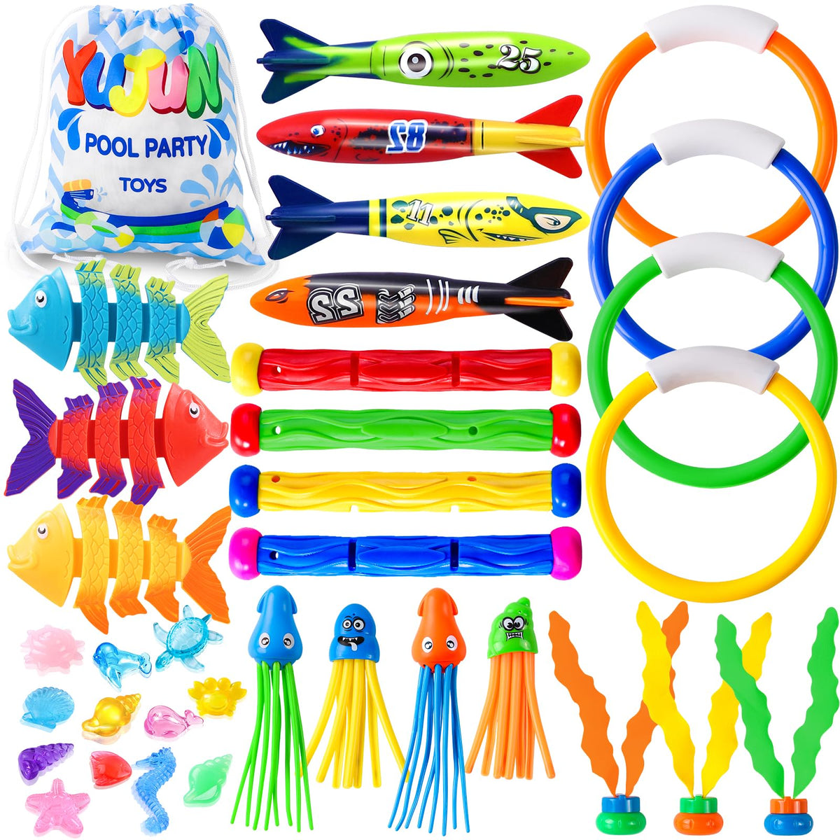 YUJUN pool fish toys for imaginative water play and easy spotting in the pool