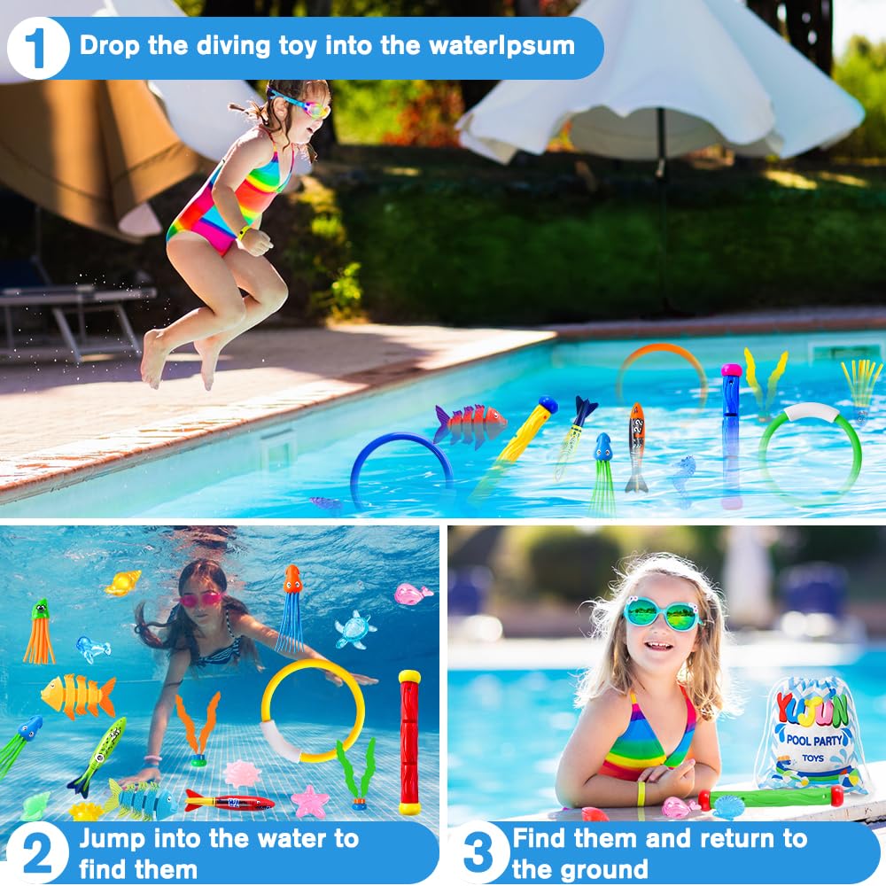 YUJUN pool rings highlighted for quick underwater visibility