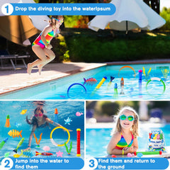 YUJUN pool rings highlighted for quick underwater visibility