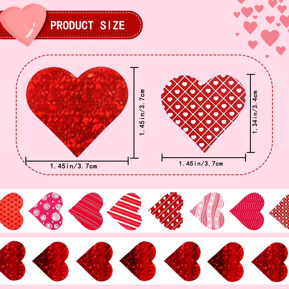 Nine styles of YUJUN heart stickers offer romantic variety.