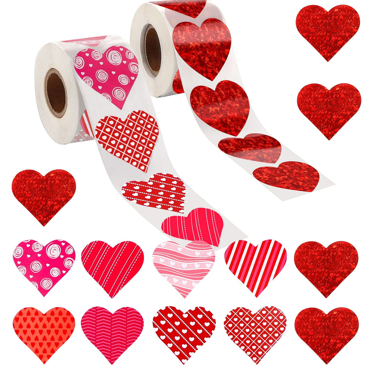 YUJUN red heart sticker roll for gift and card accents.