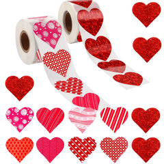 YUJUN red heart sticker roll for gift and card accents.