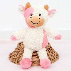 YUKOUQIAN cow plush 11.8 inch pink ultra soft fabric for cuddles and comfort
