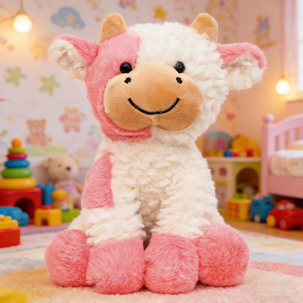 YUKOUQIAN 11.8 inch cow plush, versatile toy and keepsake.