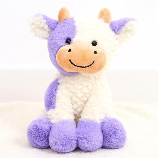 YUKOUQIAN cow plush front view, soft and cuddly for bedtime and play