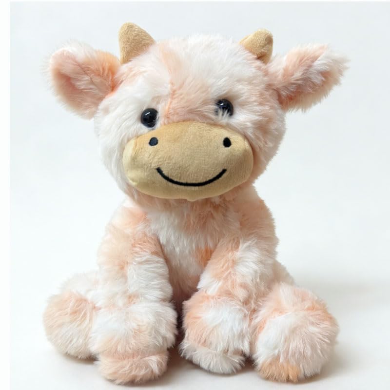 YUKOUQIAN cute cow plush 8in sitting orange for playful cuddles and comfort.