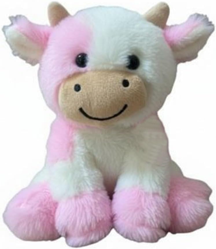 Close-up of soft fabric on YUKOUQIAN cow plush 8inch light pink