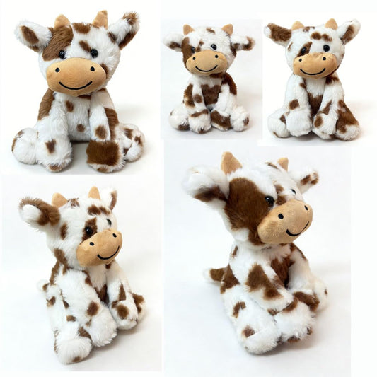 YUKOUQIAN cute cow plush with varied pattern, ideal for bedtime cuddles.