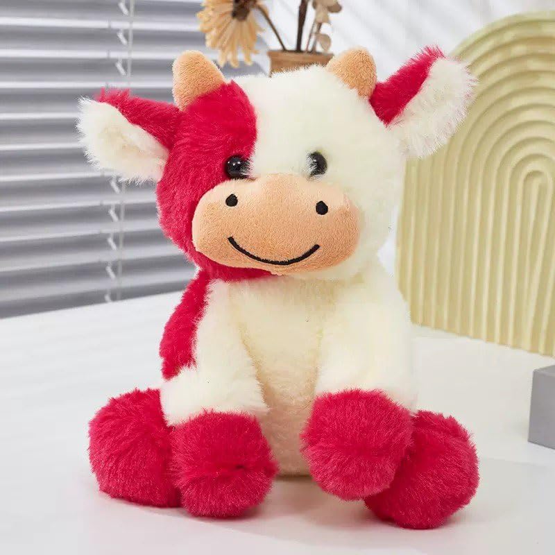 YUKOUQIAN cow plush close-up shows stitched features for durability.