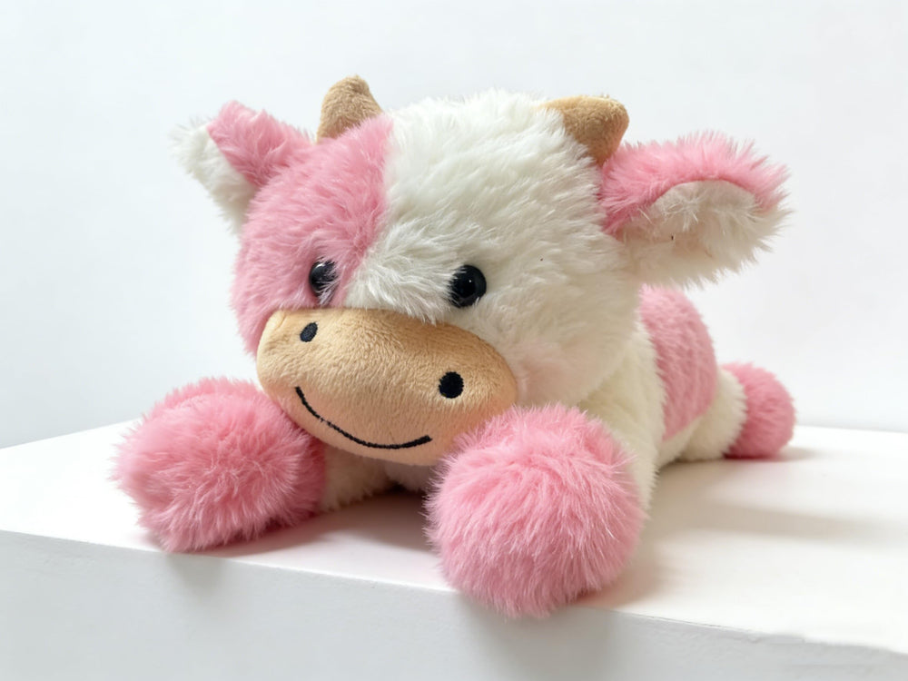 YUKOUQIAN pink cow plush in soft fabric, ideal cuddle buddy for kids