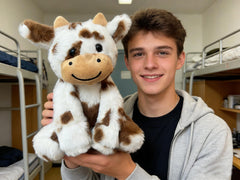 YUKOUQIAN cow plush vacuum-pack-friendly for compact storage.