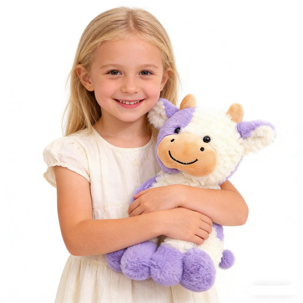 YUKOUQIAN cow stuffed animal fabric texture, showcases plush touch for comforting sensory play