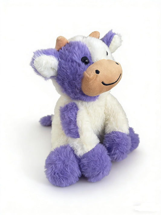 YUKOUQIAN cow stuffed animal front view, a soft, comforting companion for bedtime and playtime